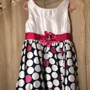 Little Girl’s Polka Dotted Dress Church Wear